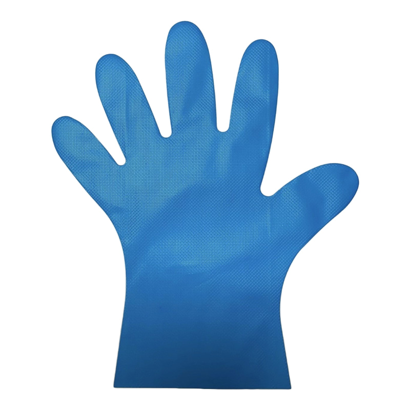 Resistenza chimica Guanti in TPE blu (motivo a rombi)