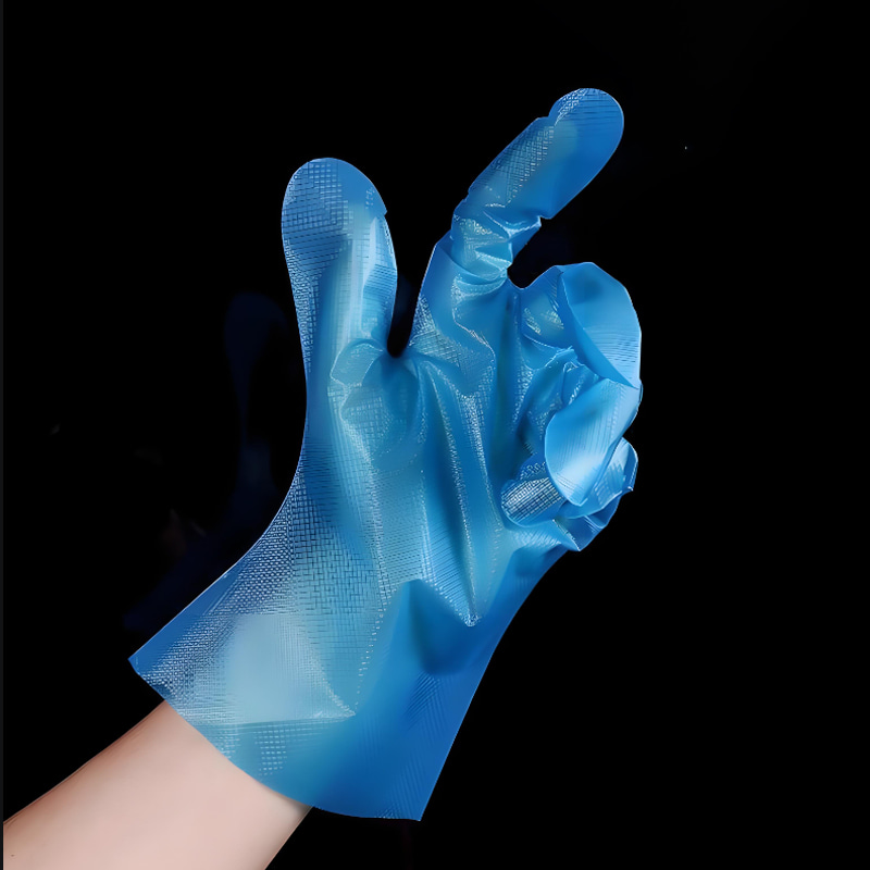 ‌Resistenza chimica Guanti in TPE blu (texture opaca)