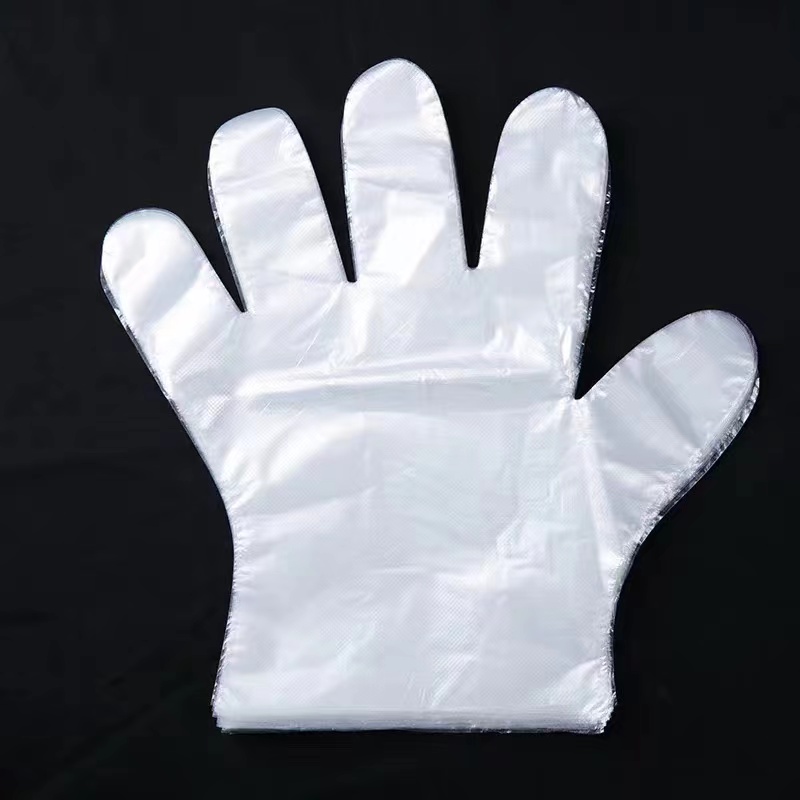 Guanti in LDPE color bianco sporco impermeabili e resistenti all'olio