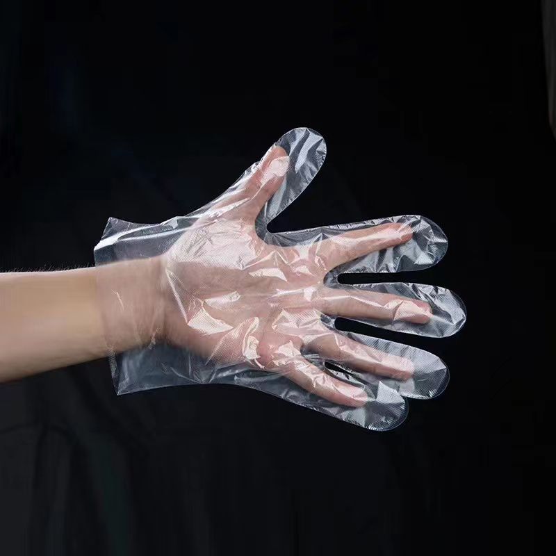 Guanti in LDPE color bianco sporco impermeabili e resistenti all'olio