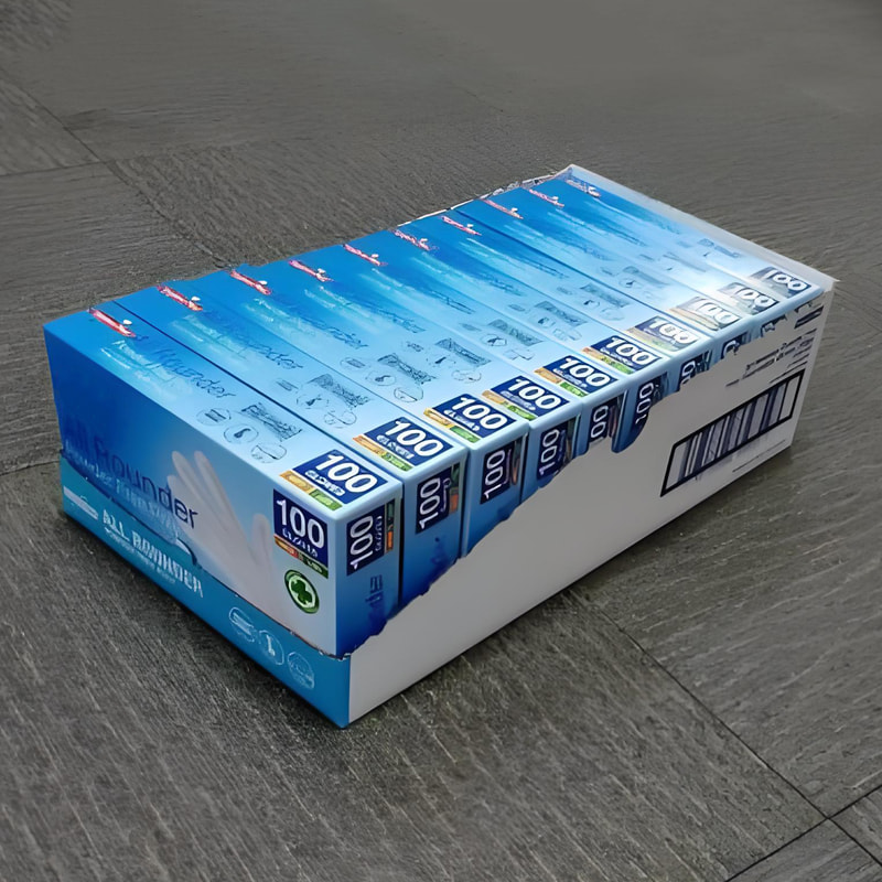 ‌‌‌Guanti ecologici e morbidi in TPE bianco sporco (texture opaca)